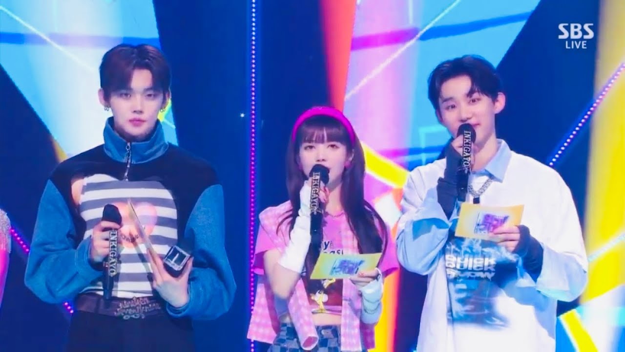 220424 MC Seo Bum June, MC Roh Jeong Eui and MC Yeonjun TXT on Inkigayo ...