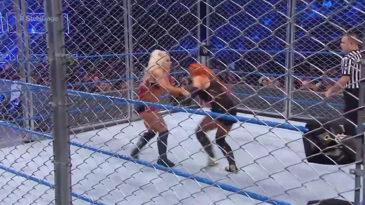 Becky Lynch vs Alexa Bliss SmackDown Women's Title Steel Cage Match
