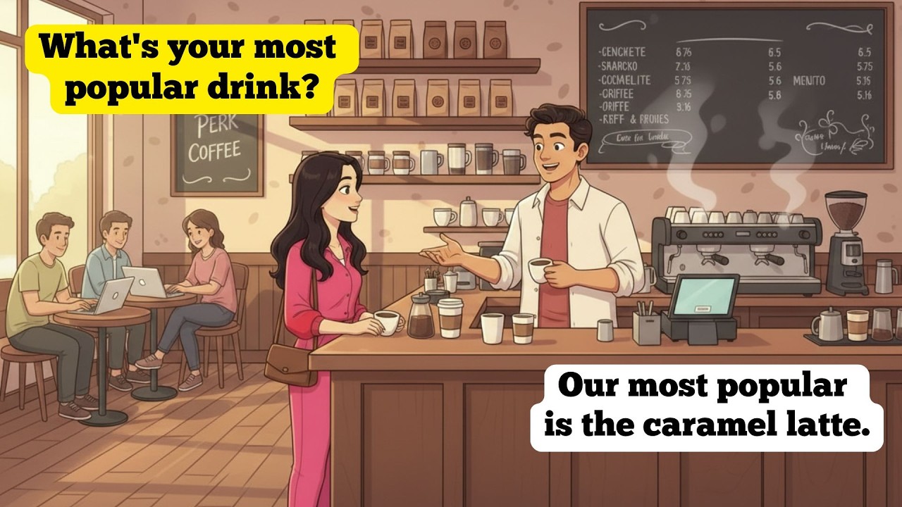 How To Order Coffee Like a Local In English | Coffee Shop English | A to Z Restaurant Conversation