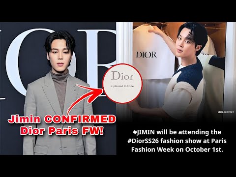 Diormin Is Back Jimin Confirmed For Dior S Iconic Paris Fashion Week Show 
