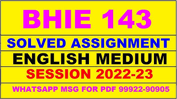 bhie 143 solved assignment 2022-23 in english | bhie 143 solved assignment 2022-23 | bhie 143 2023