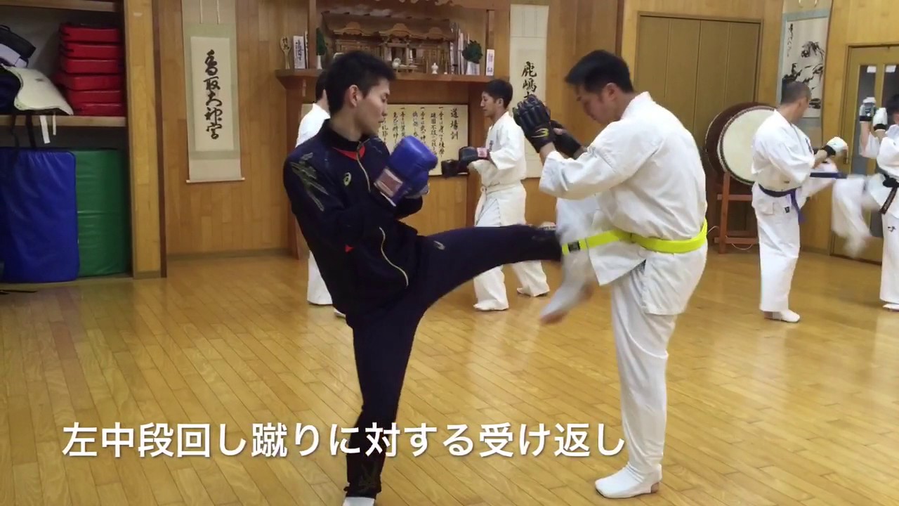 千葉道場ビジネスマンクラス 中段回し蹴り受け返し 千葉 大人 会社員 空手 Youtube