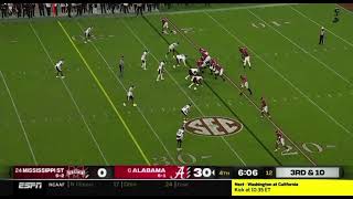 Tyler Harrell’s first reception at Alabama