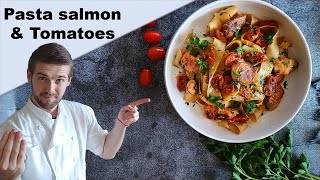 Incredible Recipe for Salmon Pasta with cherry Tomatoes NO Cream