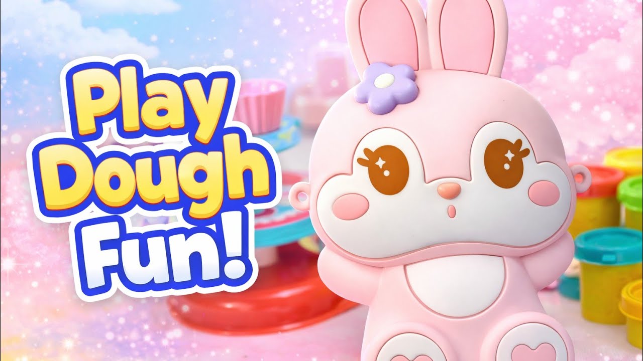 “Kids Play Dough Fun: Decorating Cupcakes & Waffles with Bunny Doll”