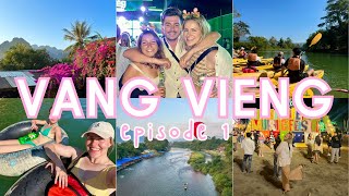 VANG VIENG | tipsy tubing, xmas dinner, hot air balloon + vang vieng music festival 2023 !! ep. 1