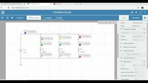 Multisim Online Voltage and current in a parallel circuit