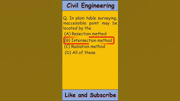 Civil engineering objective questions | Surveying questions and answers | #shorts