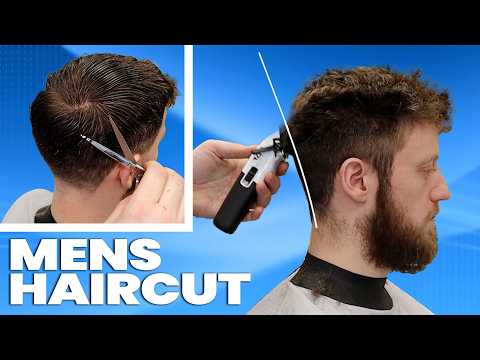 How to Cut Mens Hair and Beard | Step by Step Scissor and Clipper Tutorial