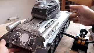 Build Metal Tank T-34 | How to make a tank from an oven | homemade RC Tank