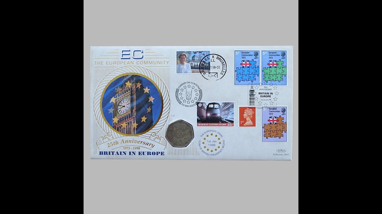 2000 25th Anniversary Britain In Europe 50p Pence Coin Cover - Benham First Day Cover
