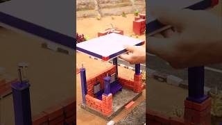 Boy Builds a Modern Mini Bus Stand from Scratch | DIY Construction Project 🚌🏗️✨ | #MiniBusStand