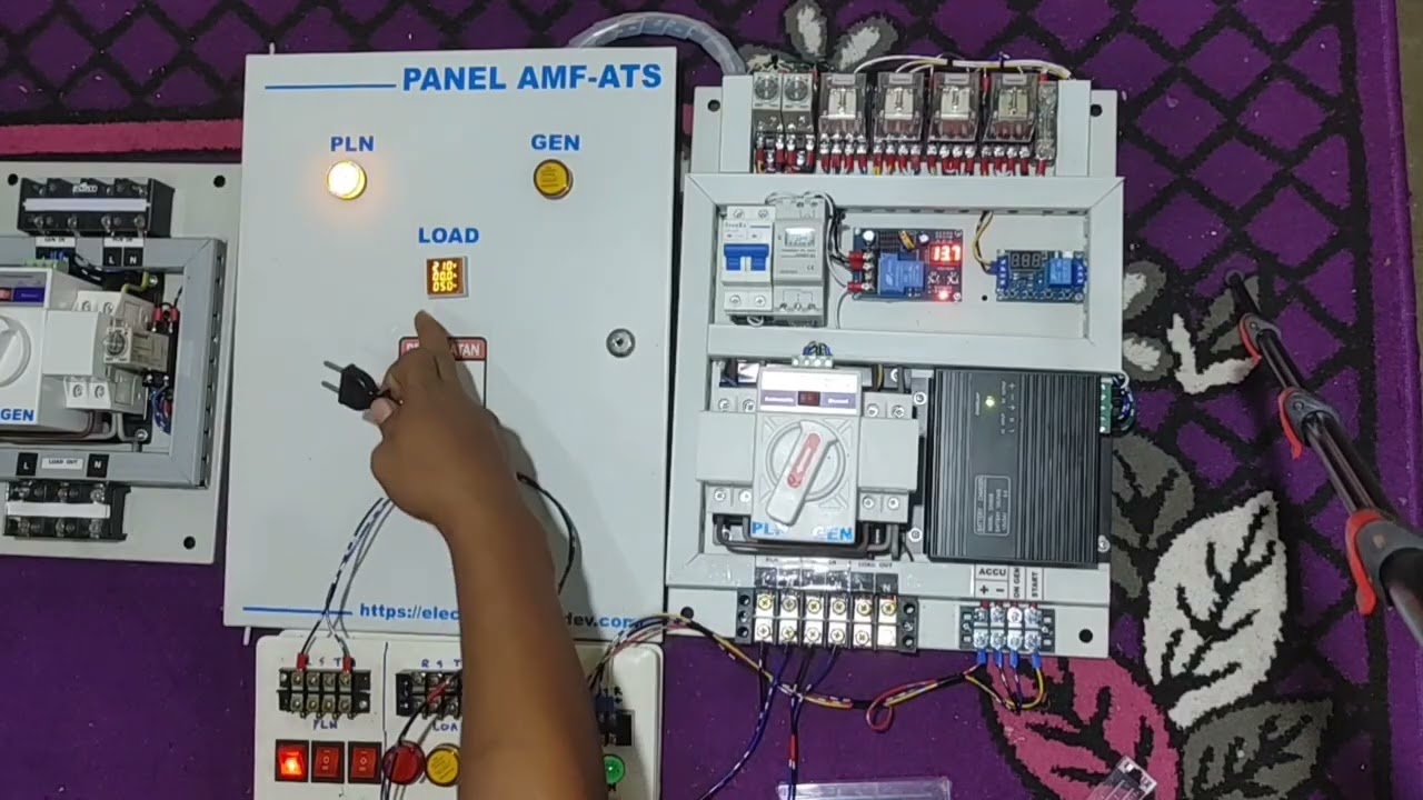 Panel genset otomatis untuk 2 kwh meter pake 1 genset solar 1 phase