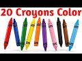 20 Crayon Colour Names | हिंदी और इंग्लिश में रंगों के नाम | Easy Learning Red, Blue fun education