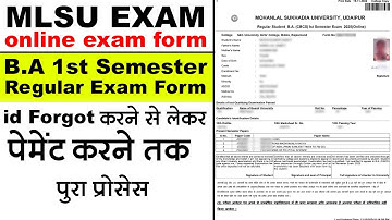 MLSU B.A Regular Exam Form Kaise Bhare 2025 || How to Fillup Online mlsu exam Form 2025