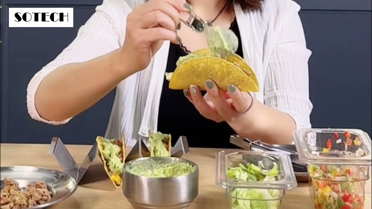 Taco Fry Basket Stainless Steel Deep Fry Basket with Handles for Taco Shell Fryer Taco Holder