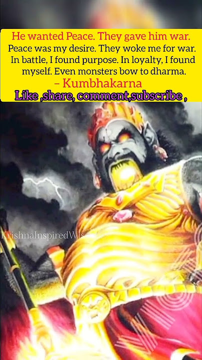 Perjuangan Kumbakarna untuk Dharma | Kedamaian, Perang, dan Kesetiaan