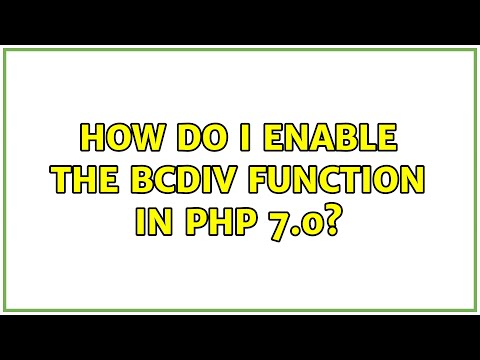 Ubuntu: How do I enable the bcdiv function in PHP 7.0? (2 Solutions!!)