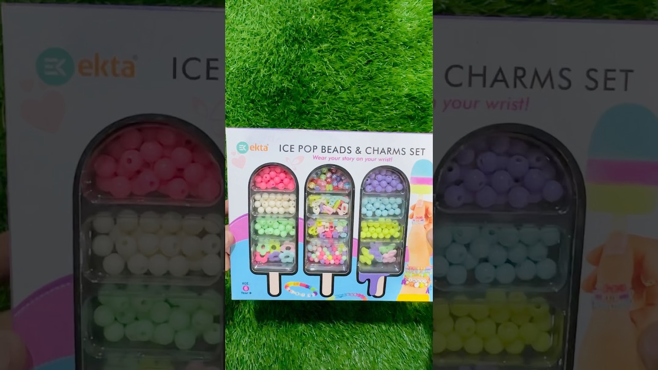 😍Cute + Beautiful” Ice Pop beads & Charms Set💕jewellery making beads! Beads art box