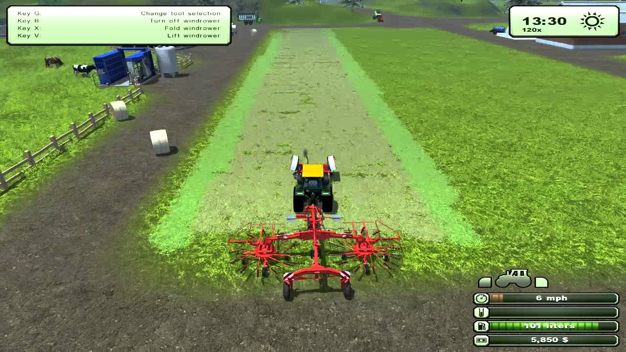 Farming Simulator 2013 Hay Tedders Windrowers Youtube