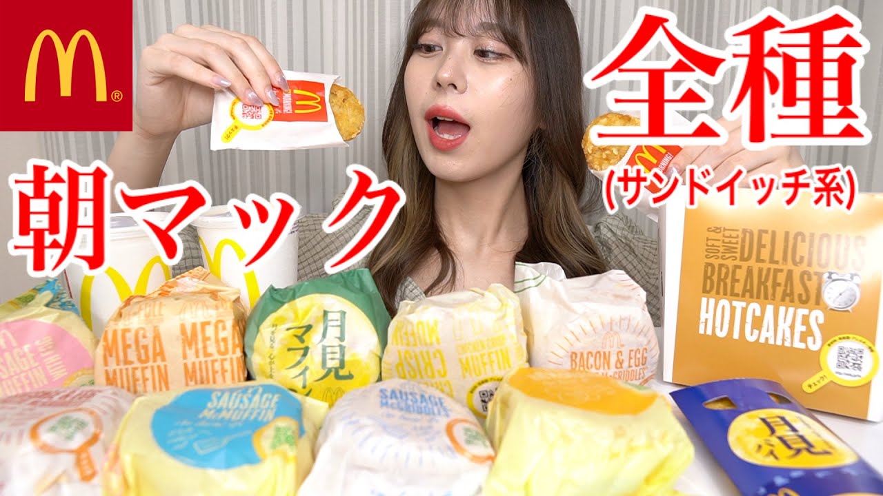 【大食い】朝マック全種類爆食い！朝から元気もりもり！【モッパン】