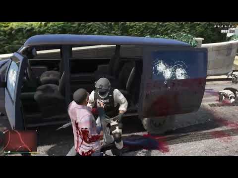 GTA 5 - Franklin’s Goon Mansion Shootout + Ten Star Escape