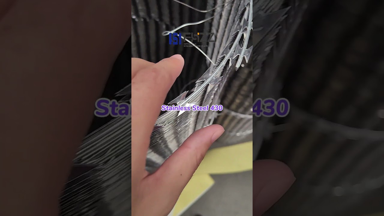 FHZZ® SS430 Stainless Steel Razor Blade Wire 18″ Razor Blade Wire for Residential Perimeter Security