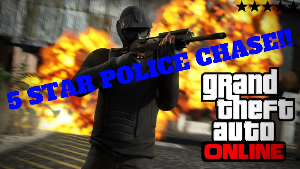 CRAZY 5 STAR POLICE CHASE!! Grand Theft Auto Online