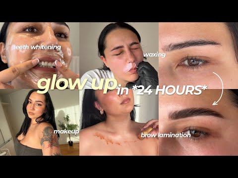 24 Hour GLOW UP at Home ✨ Brows, Hair, Teeth Whitening + Makeup Transformation