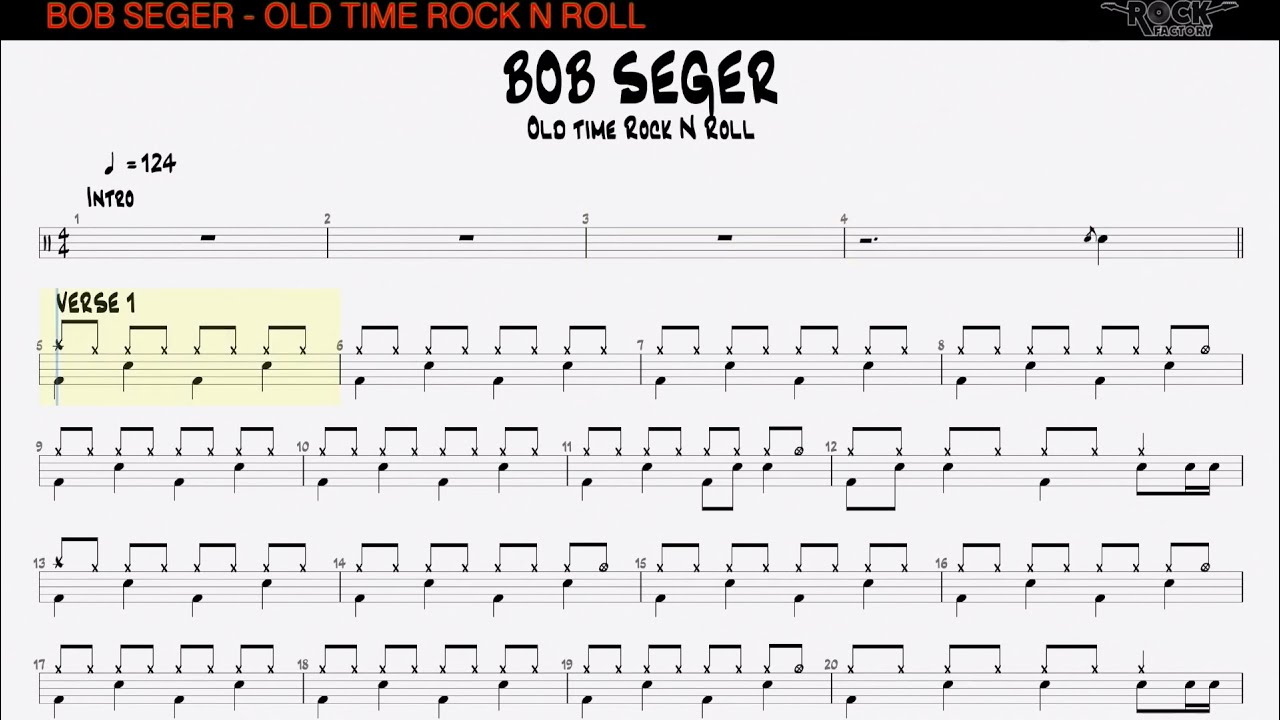 BOB SEGER - Old time Rock N Roll [DRUMLESS BACKING TRACK + DRUM SCORE]
