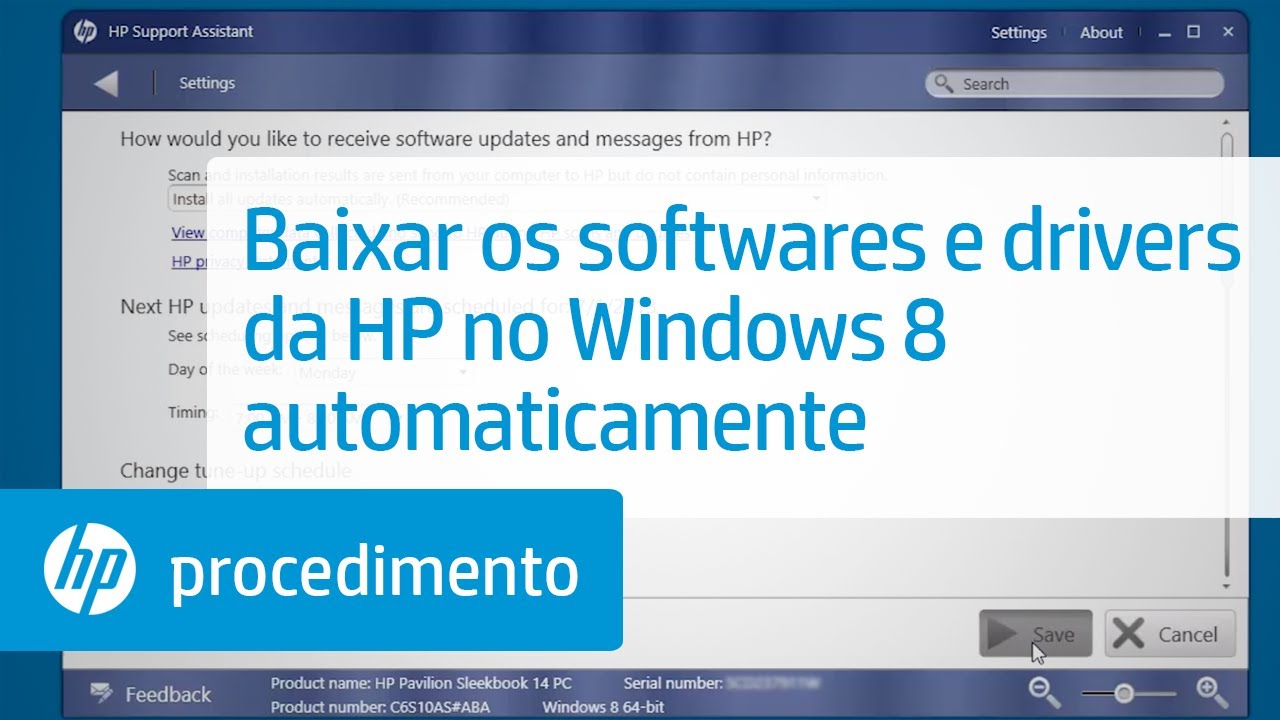 Baixar os softwares e drivers da HP no Windows 8 automaticamente