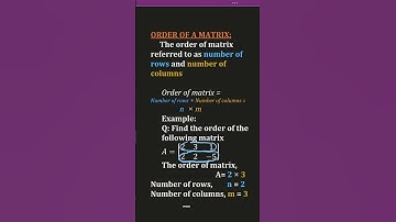 order of a matrix- Mathematics