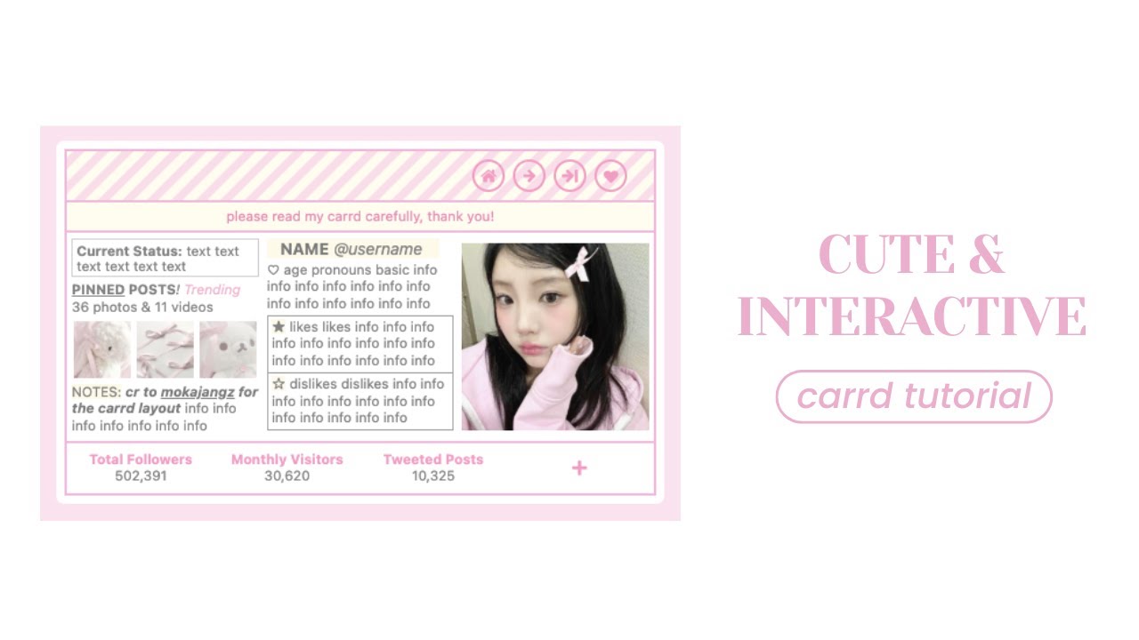 cute interactive carrd tutorial - cr mokajangz