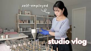 Cozy ✨productive✨ Studio Vlog | Endless Candle Making, Self-care Day & Pottery Practice!