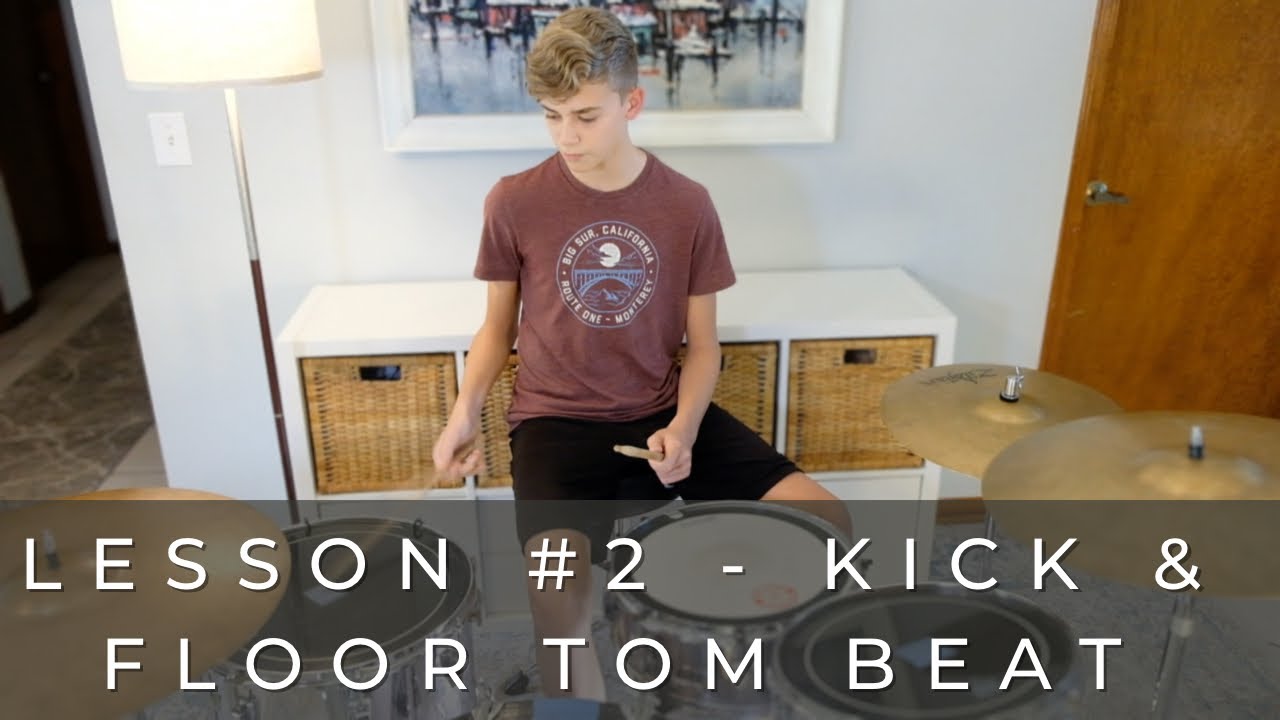 Lesson 2 Kick & Floor Tom Beat (Basic Drumbeats & Lessons for