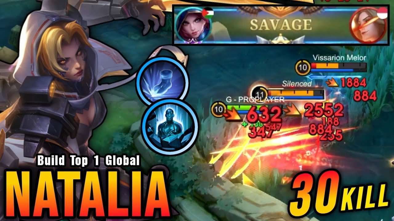 30 Kills + SAVAGE!! Killing Machine Natalia Deadly Roamer!! - Build Top 1 Global Natalia ~ MLBB