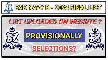 pak navy b 2024 merit list announced| navy final list update | @Ayeshaforcesacademy