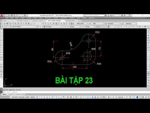 Video Thực hành vẽ AutoCAD 2D | Bài tập 23 - YouTube
