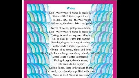 Class 3 - EVS - Lesson No. 3 - Water O