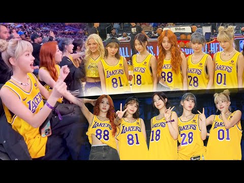 LE SSERAFIM members gain attention at the L.A. Lakers game
