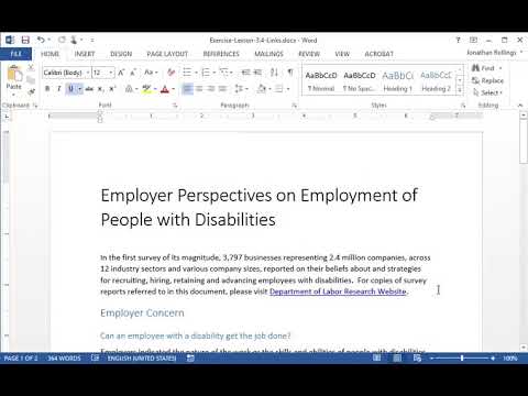 Creating Accessible Documents with Microsoft Word Links
