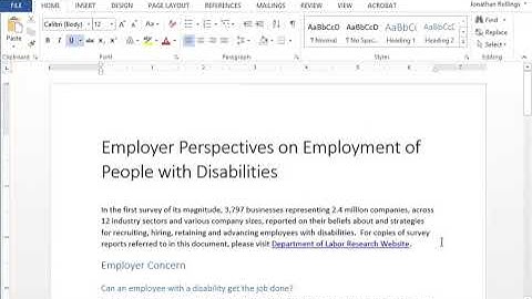Creating Accessible Documents with Microsoft Word Links