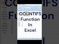 COUNTIFS Function In Excel 😀😨😇 #excelformula #exceltips