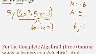 (Algebra 1) Polynomials - Factoring Polynomials Completely - Question #3