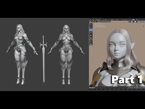 Knight Girl Modeling Blender Time-lapse Part 1