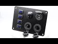 Rocker Switch Panel with USB Charger Voltmeter Waterproof 12V-24V 4.2A Dual USB Charger