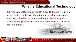 Week 3: What is Educational Technology