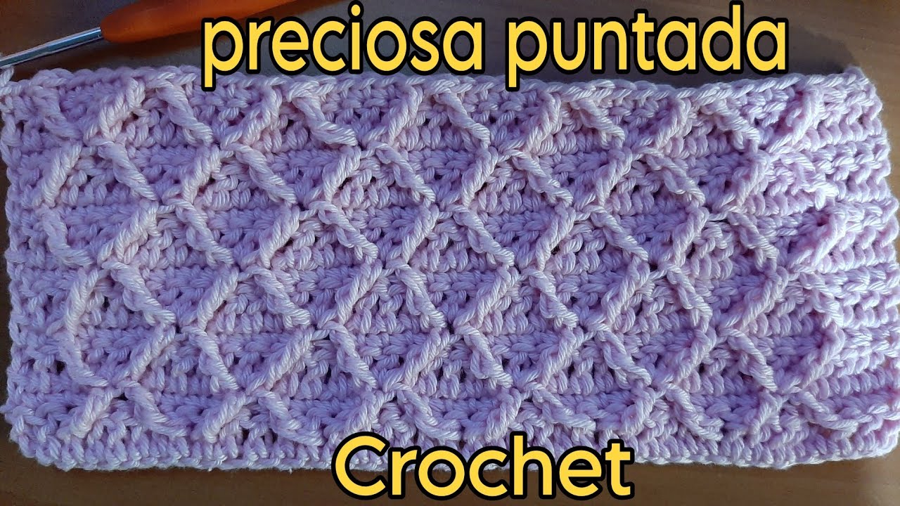 PRECIOSA puntada de Rombos en relieve tejidos a crochet para mantas de bebé muy fácil paso a paso