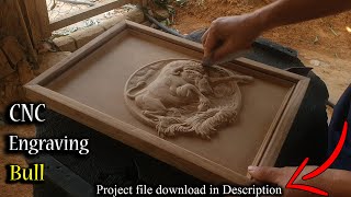 Engraving Bull // CNC Woodworking project