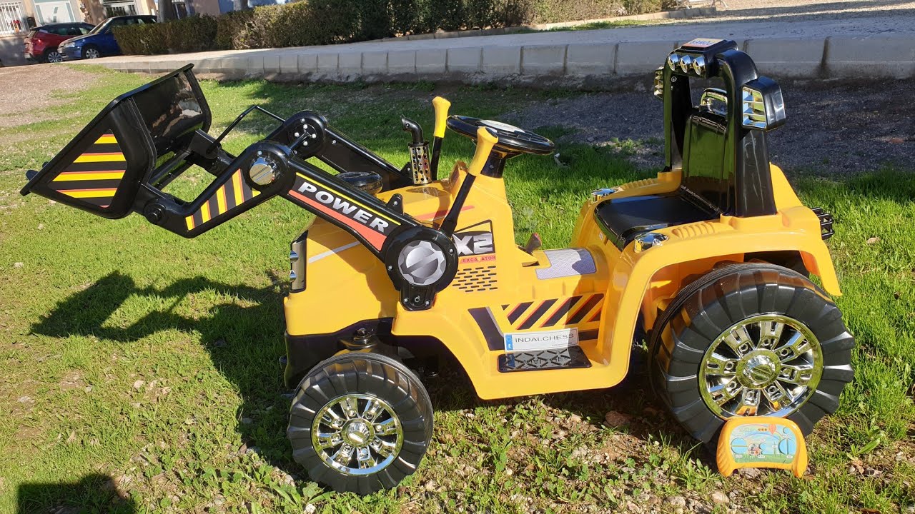 Montaje tractor amarillo 🚜 12V para niños, de batería y con mando RC 